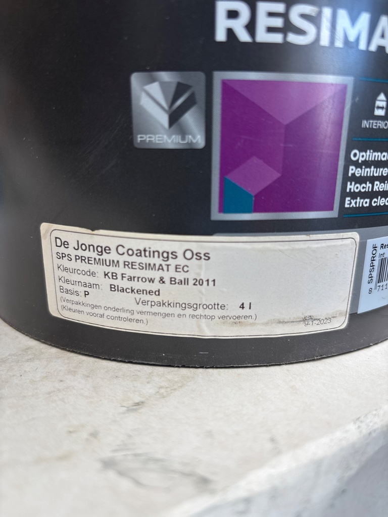 SPS Premium Resimat EC - Blackened (KB Farrow & Ball 2011) label2