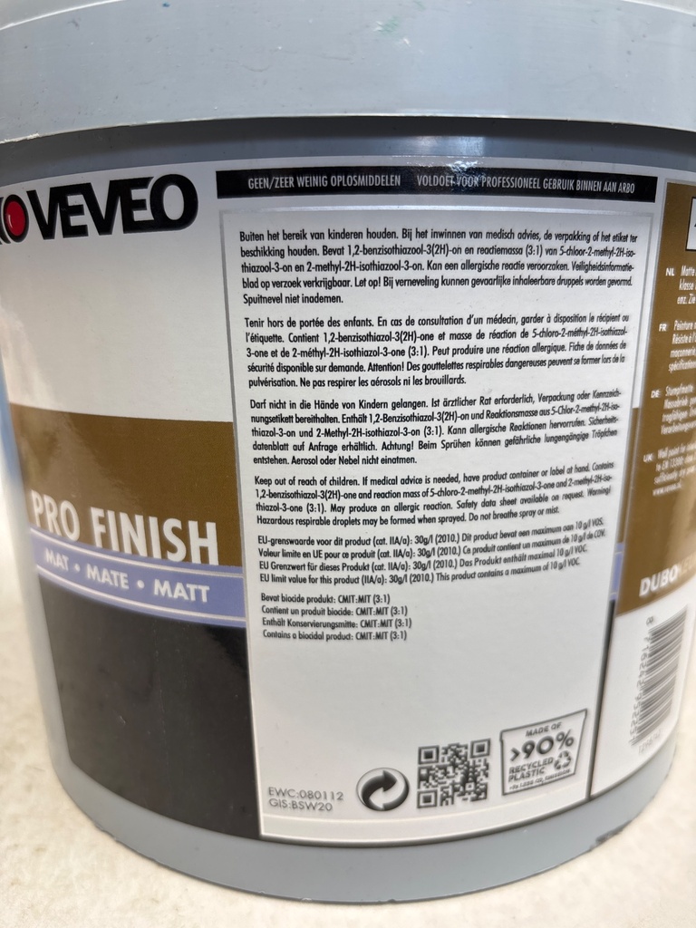 Veveo Pro Finish Mat back