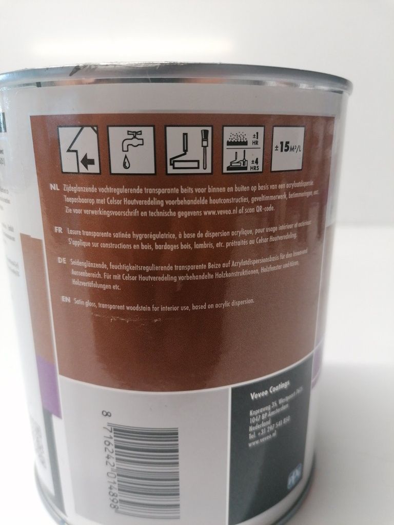 Veveo Celsor Stain Satin - Rustiek Grijs (VTK 25) extra