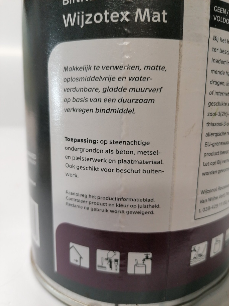 Wijzonol Wijzotex Mat - Muisgrijs (RAL 7004) label3