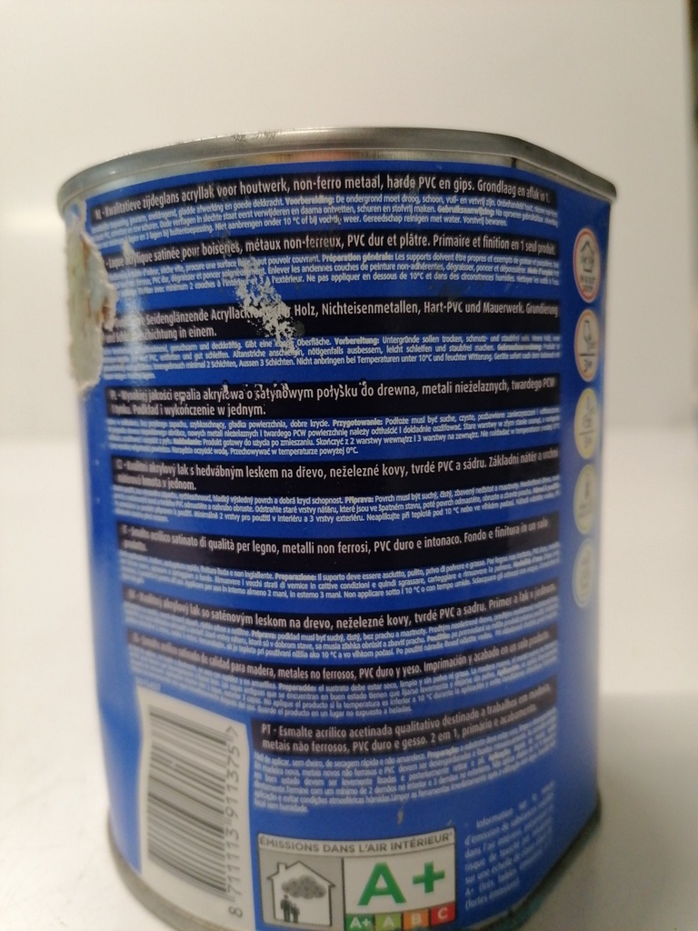 Spectrum 2 in 1 Satin paint - Platingrijs (RAL 7036) label2