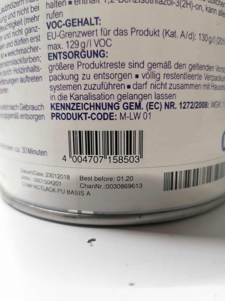 Remmers Compact-Lack PU - Kwartsgrijs (RAL 7036) ean_label