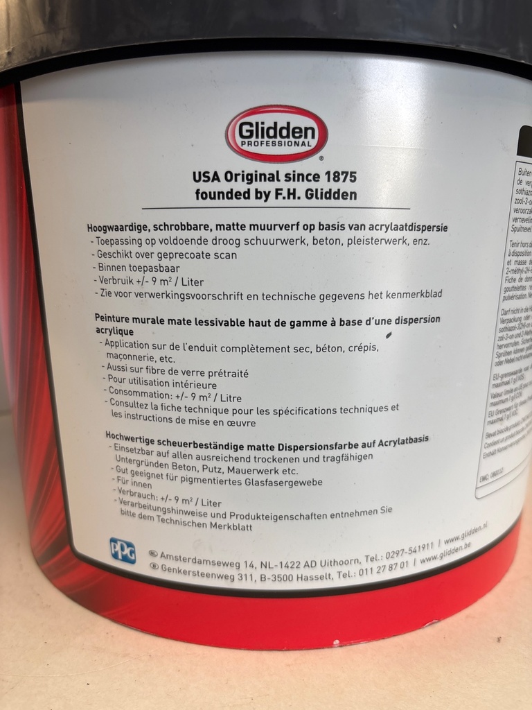 Glidden TEX Matt NF - Wit back