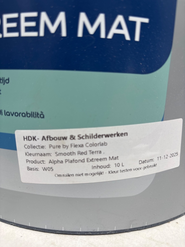 Sikkens Alpha Plafond Extreem Mat - Smooth Red Terra label2