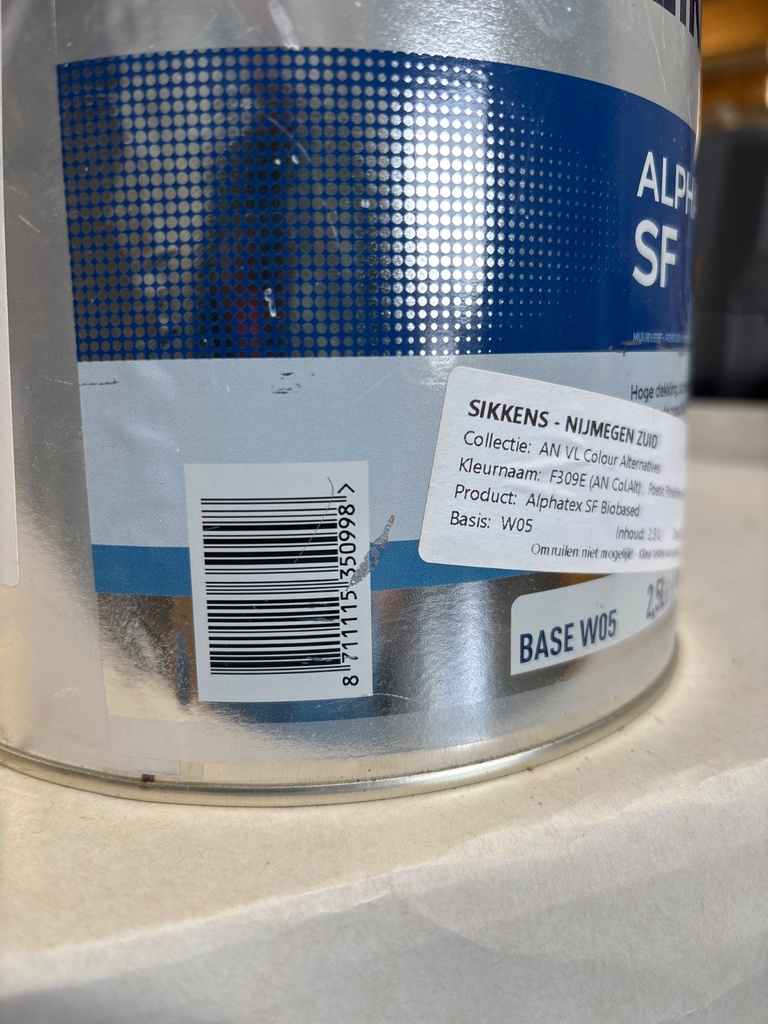 Sikkens Alphatex SF Biobased - Poetic Pondicherry (Cust. Req.) (F309E (AN VL Colour Alternatives)) ean_label