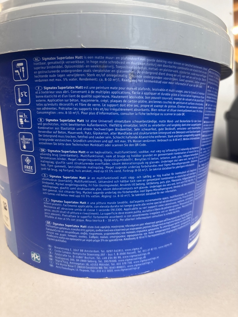 Sigma Coatings Sigmatex Superlatex Matt - Kieselgrau (RAL 7032) back