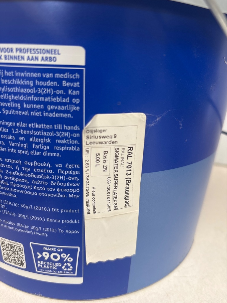 Sigma Coatings Sigmatex Superlatex Satin - Bruingrijs (RAL 7013) back2