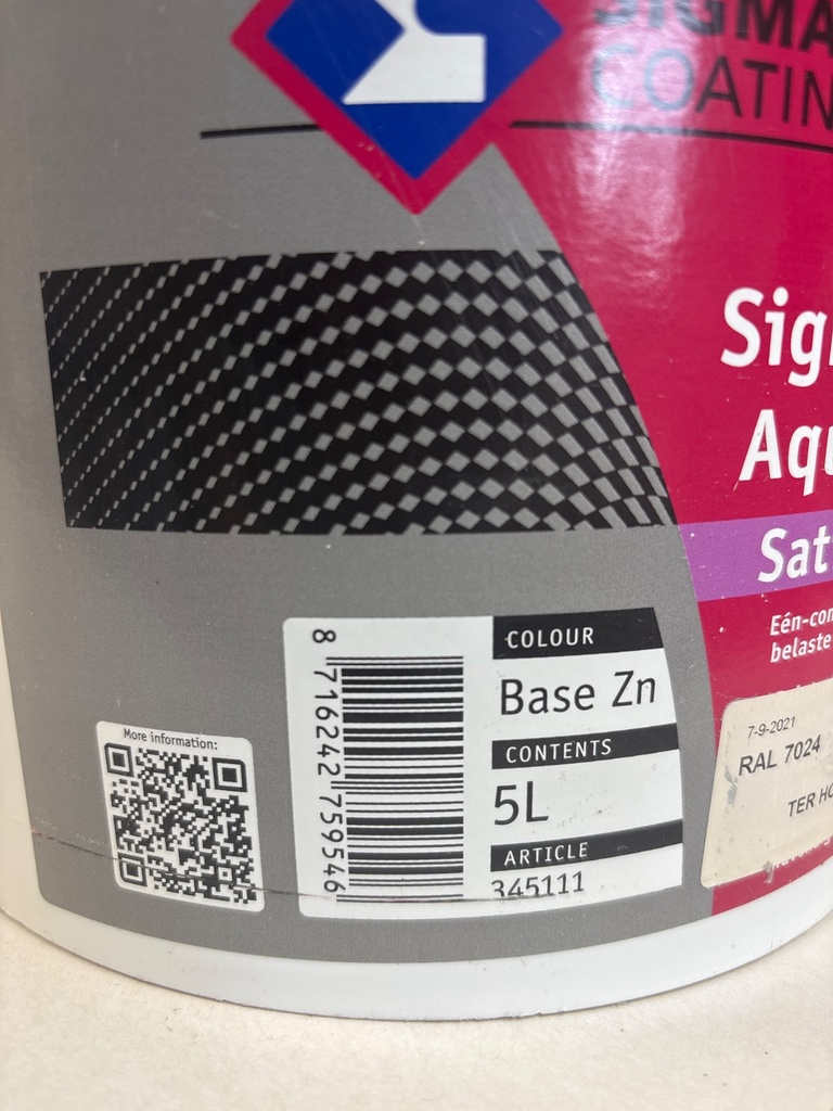 Sigma Coatings Sigmafloor Aqua Satin - Graphitgrau (RAL 7024) ean_label