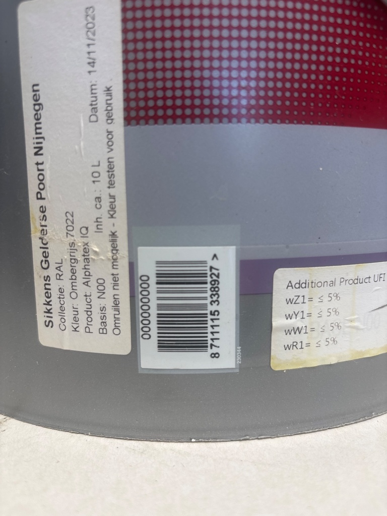 Sikkens Alphatex IQ - Ombergrijs (RAL 7022) ean_label