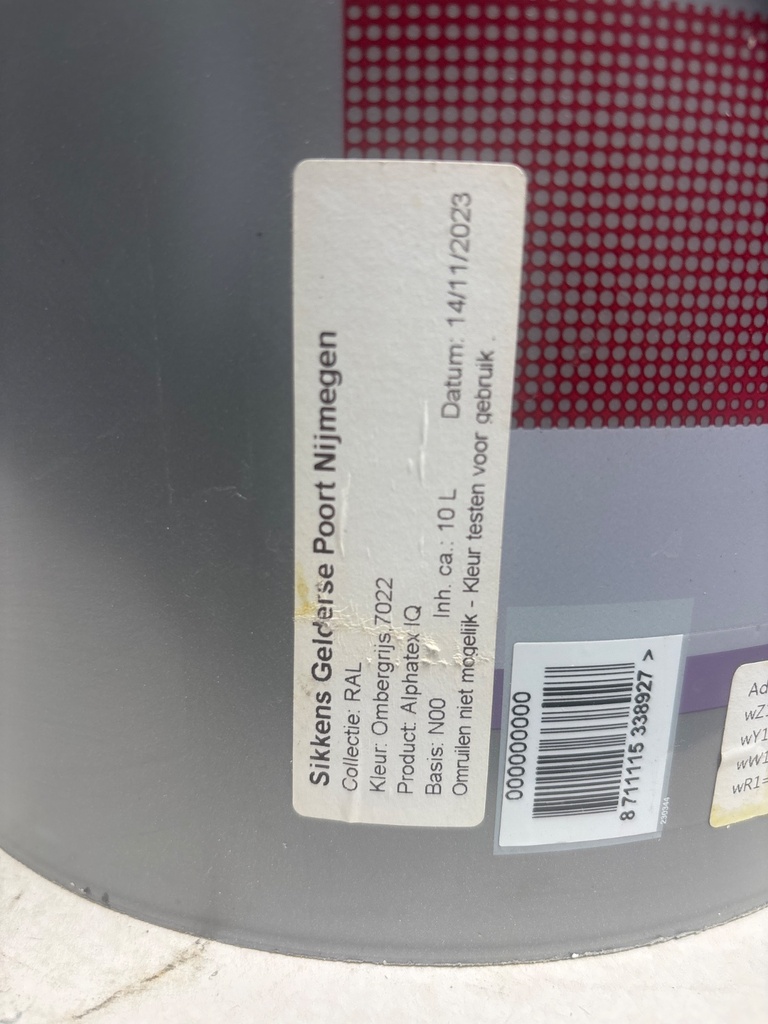 Sikkens Alphatex IQ - Ombergrijs (RAL 7022) label2