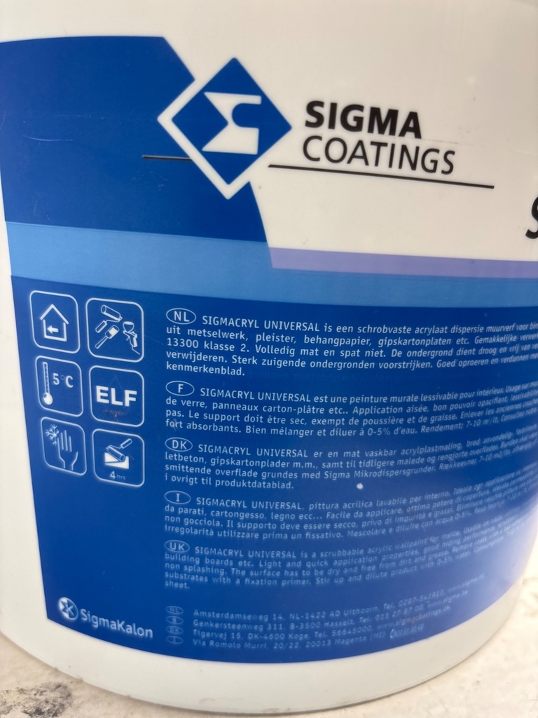 Sigma Coatings Sigmacryl Universal Matt - Stahlblau (RAL 5011) back