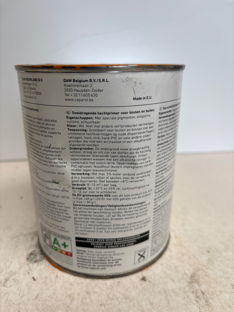 Caparol Capacryl Aqua UniPrimer - Gelborange (RAL 2000) back