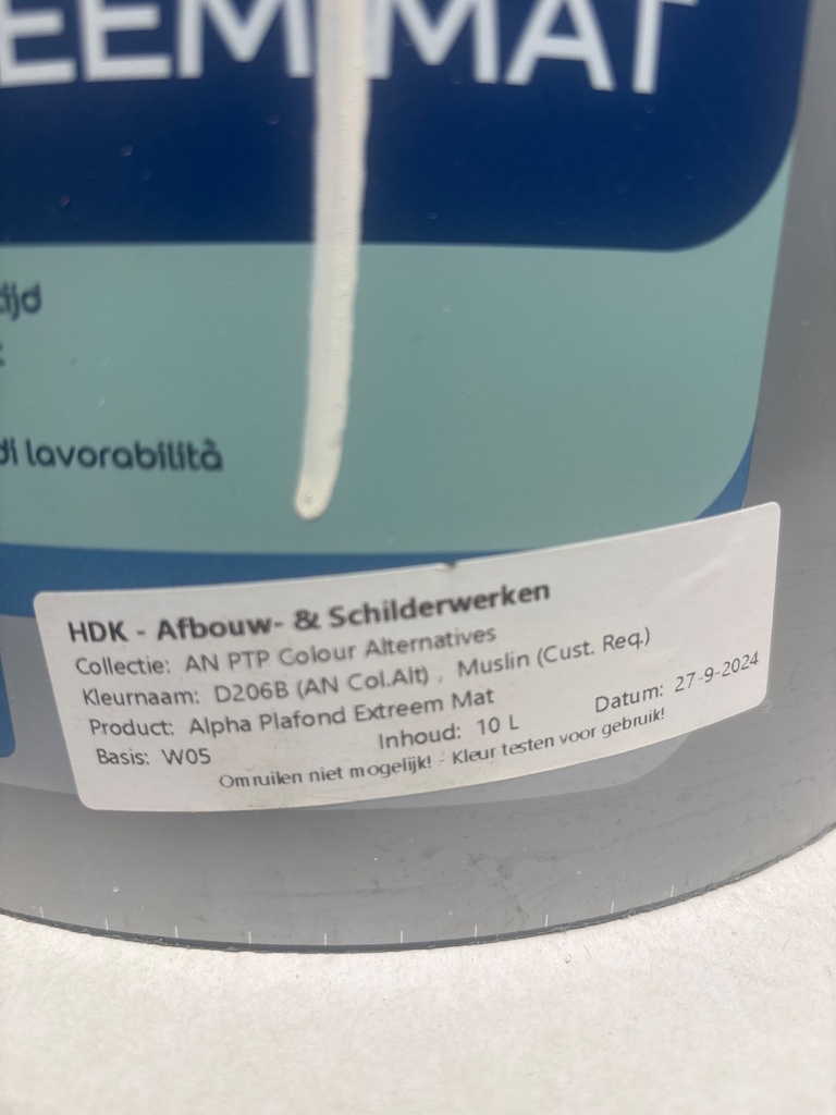 Sikkens Alpha Plafond Extreem Mat - Muslin (Cust. Req.) (D206B (AN Col.Alt.)) label2