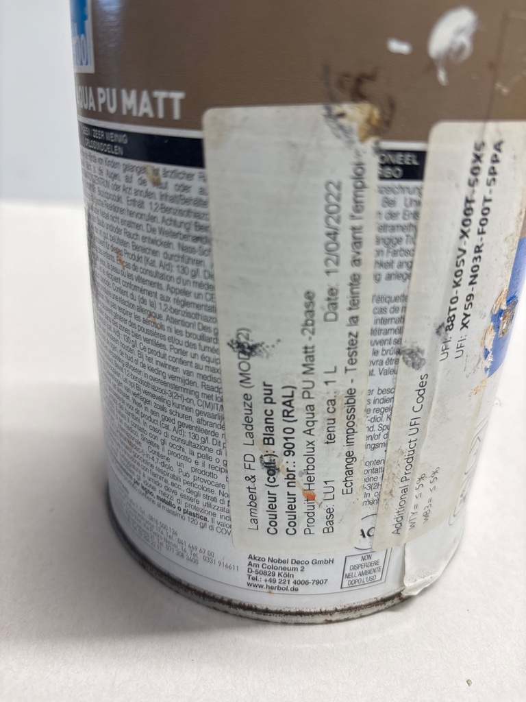 Herbol Herbolux Aqua PU Matt - Blanc pur (RAL 9010) label2