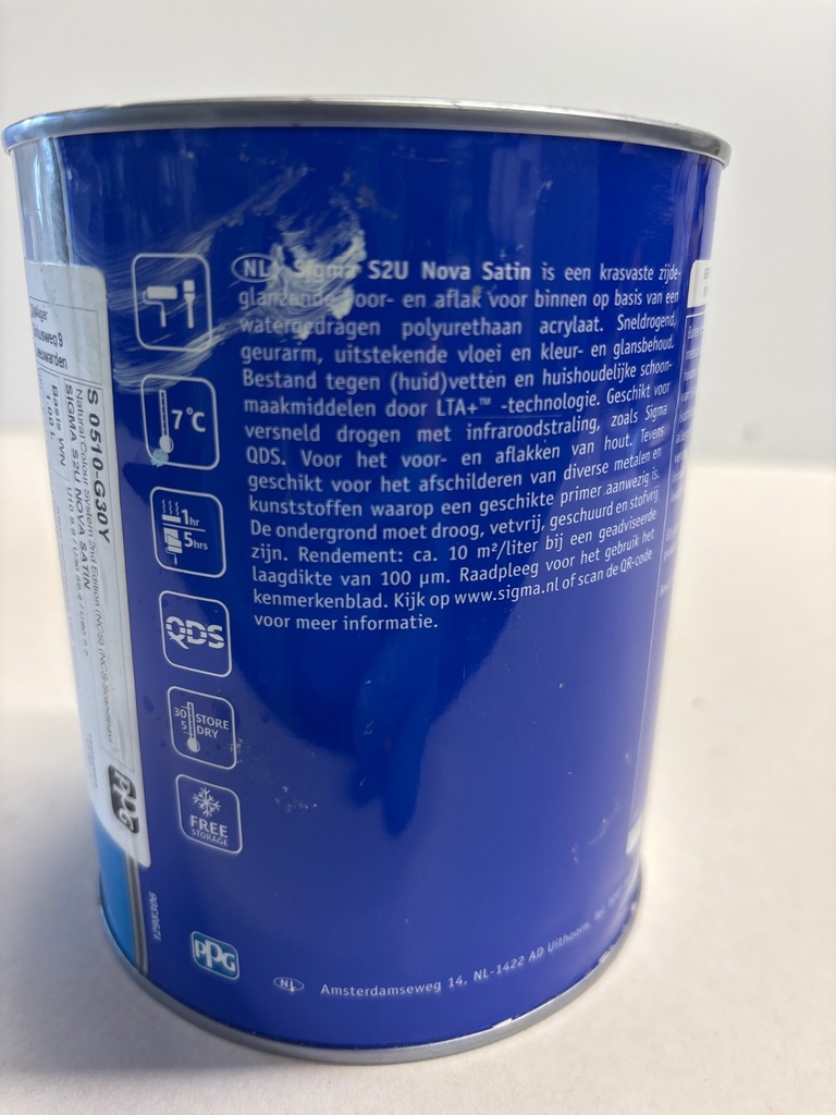 Sigma Coatings S2U Nova Satin - (NCS S 0510-G30Y) back