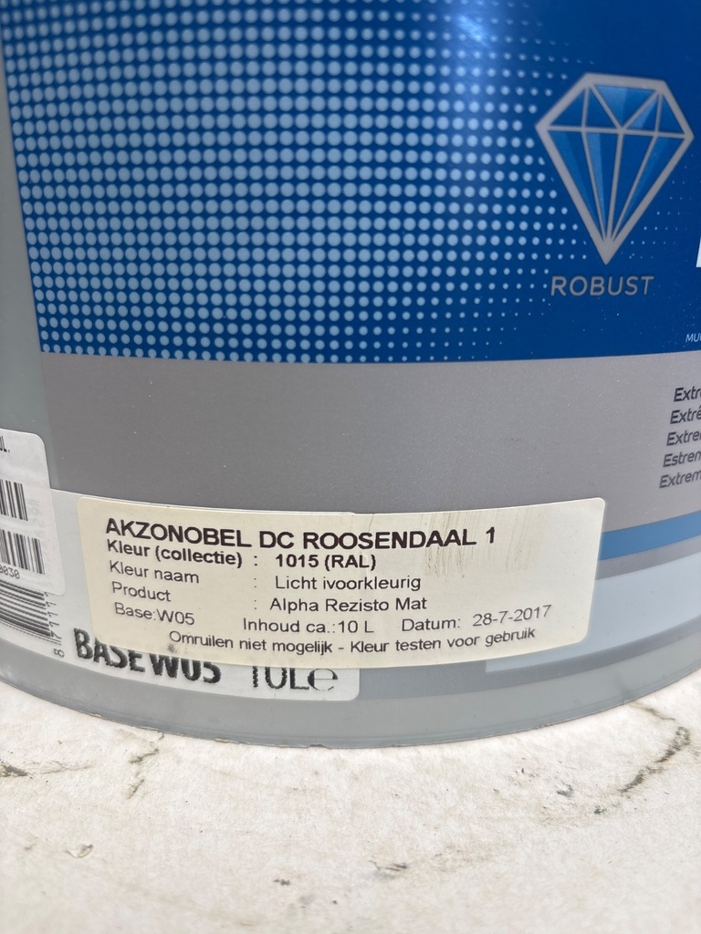 Sikkens Alpha Rezisto Mat - Licht ivoorkleurig (RAL 1015) label2