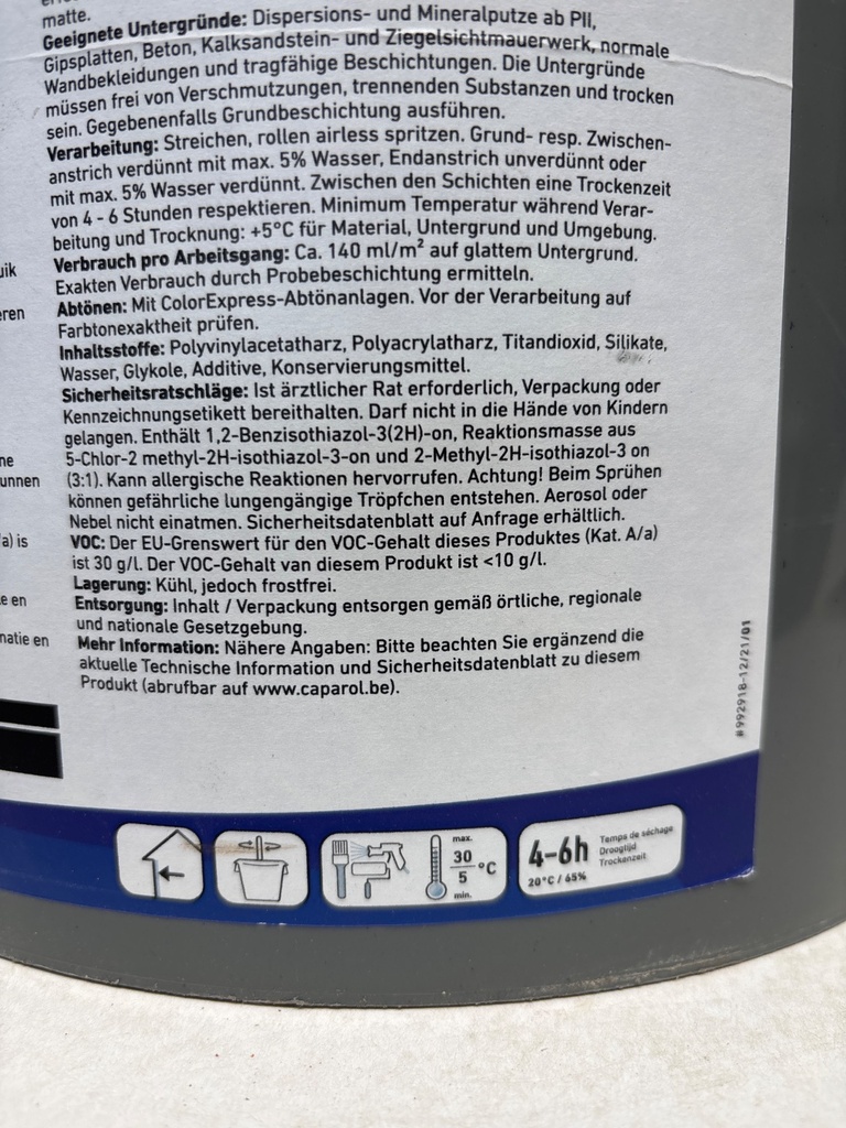 Caparol CapaTex Mat S1+ - PUUR OKER back2