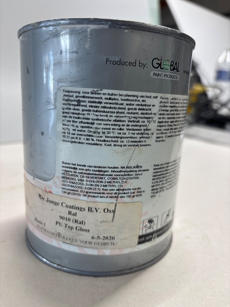 Global Paint PU Top Gloss - (RAL 9010) back