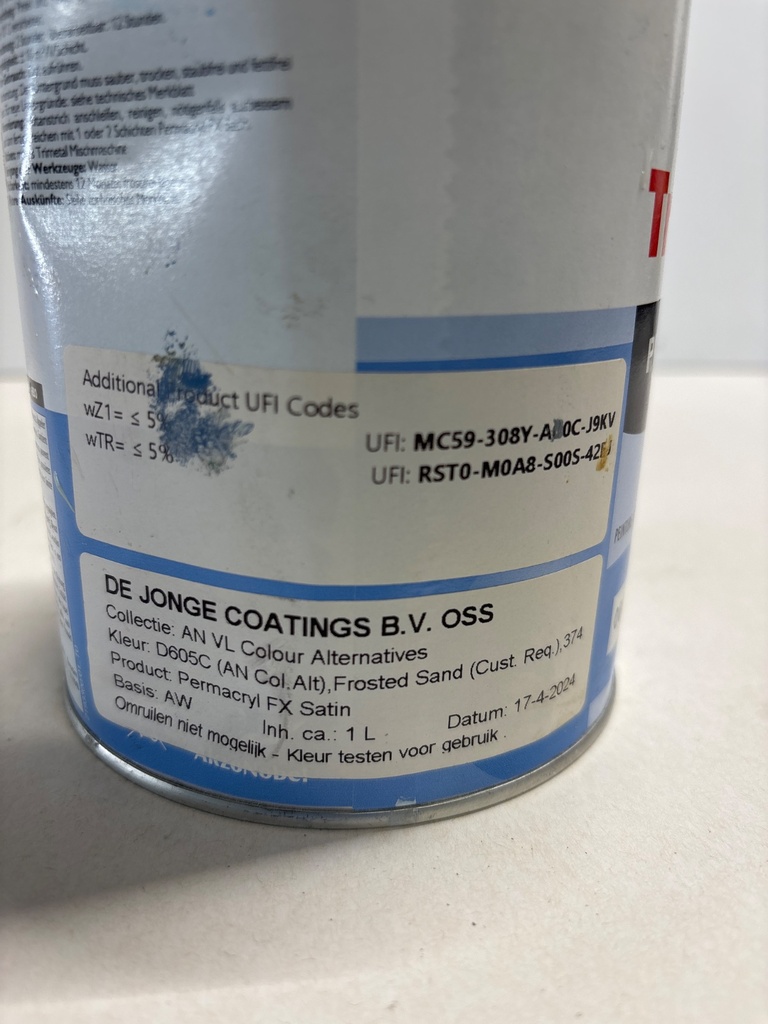 Trimetal Permacryl FX Satin - Frosted Sand (D605C) label2