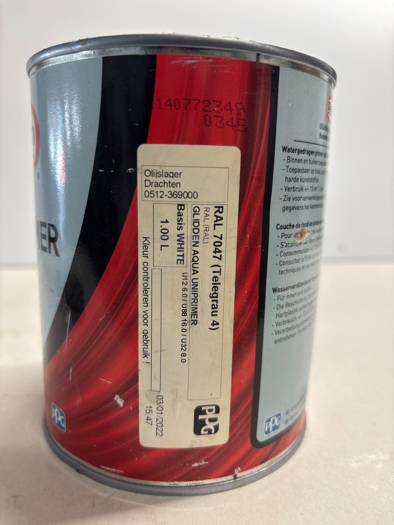 Glidden Professional Aqua Uniprimer - Telegrijs 4 (RAL 7047) label2