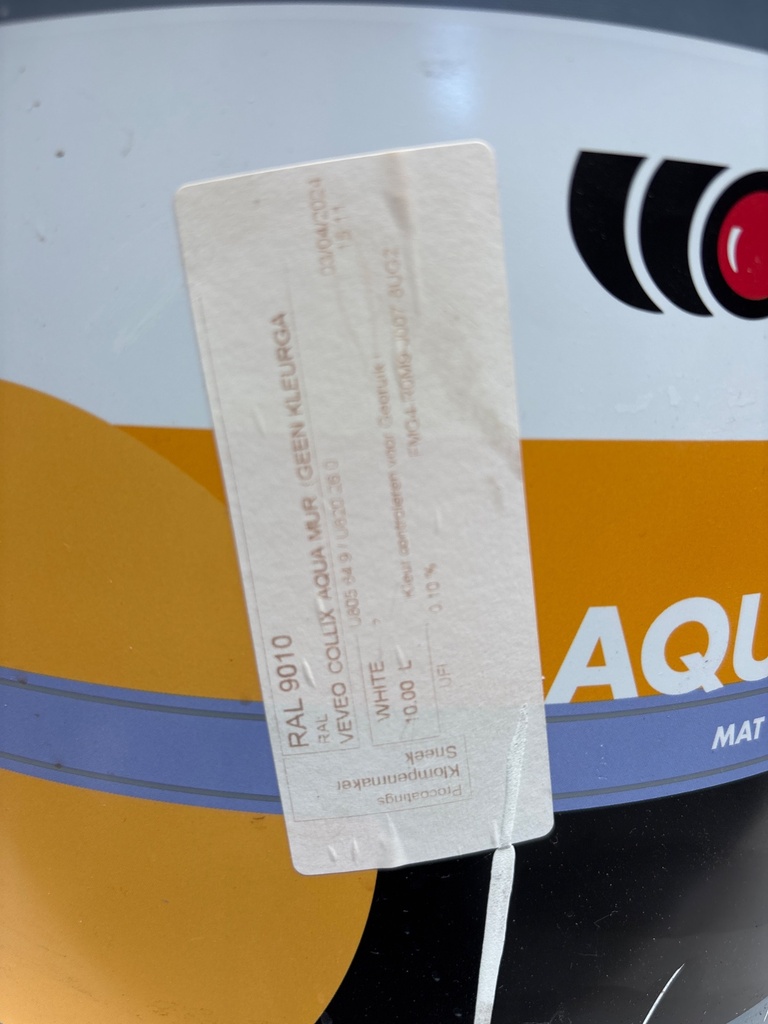 Veveo Aqua Mur Mat - Zuiverwit (RAL 9010) label2