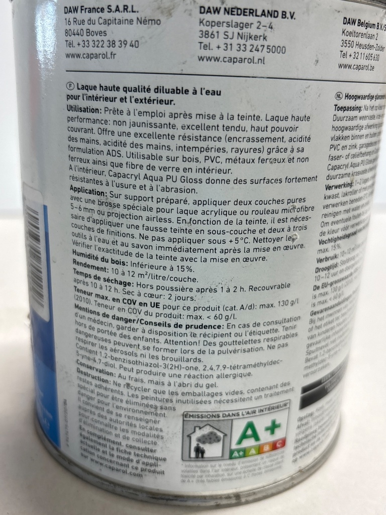 Caparol Capacryl Aqua PU Gloss - Kieselgrau (RAL 7032) back