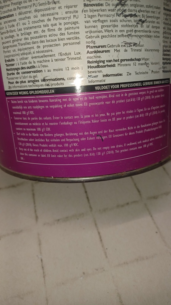 Trimetal Permacryl PU Semi-Brillant - (NCS S 3502-Y) back2