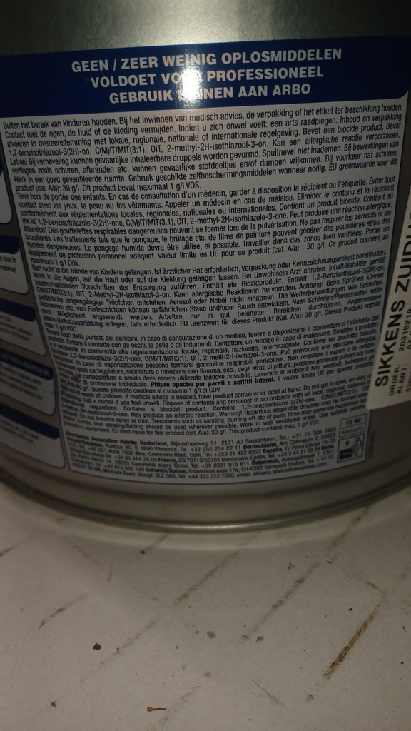 Sikkens Alphacryl Pure Mat SF - E210F (AN ColAlt), 79 (Cust. Req.) (E210F) back2