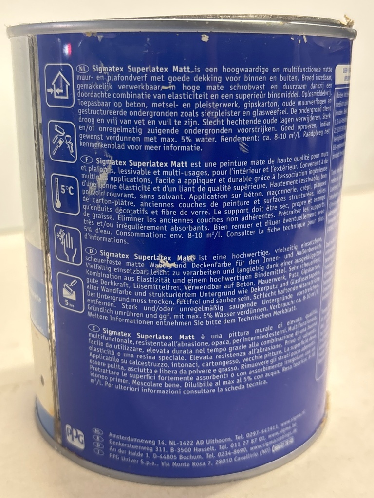 Sigma Coatings Sigmatex Superlatex Matt - Telegrau 4 (RAL 7047) back
