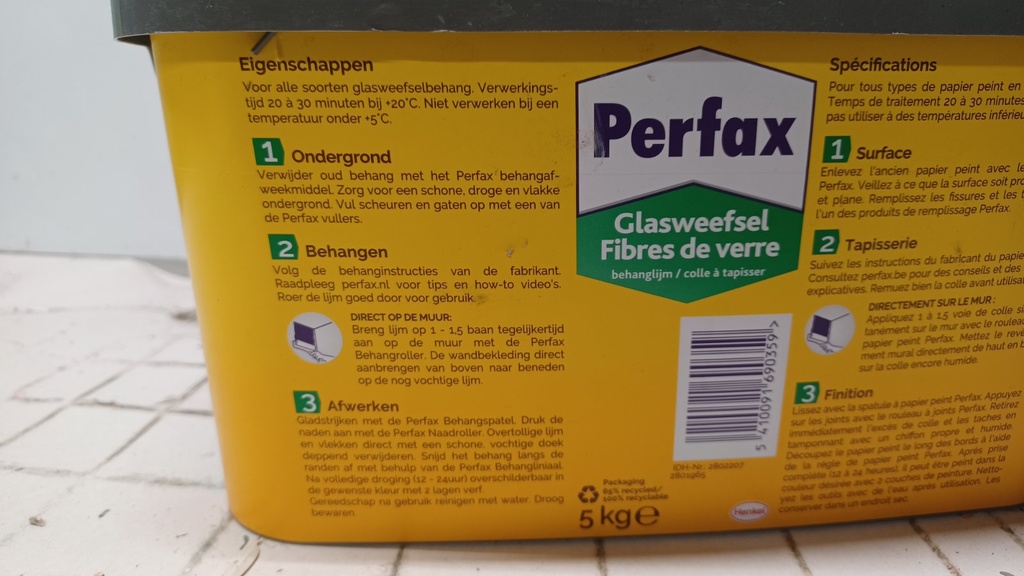 Perfax Glasweefsel Ready & Roll back