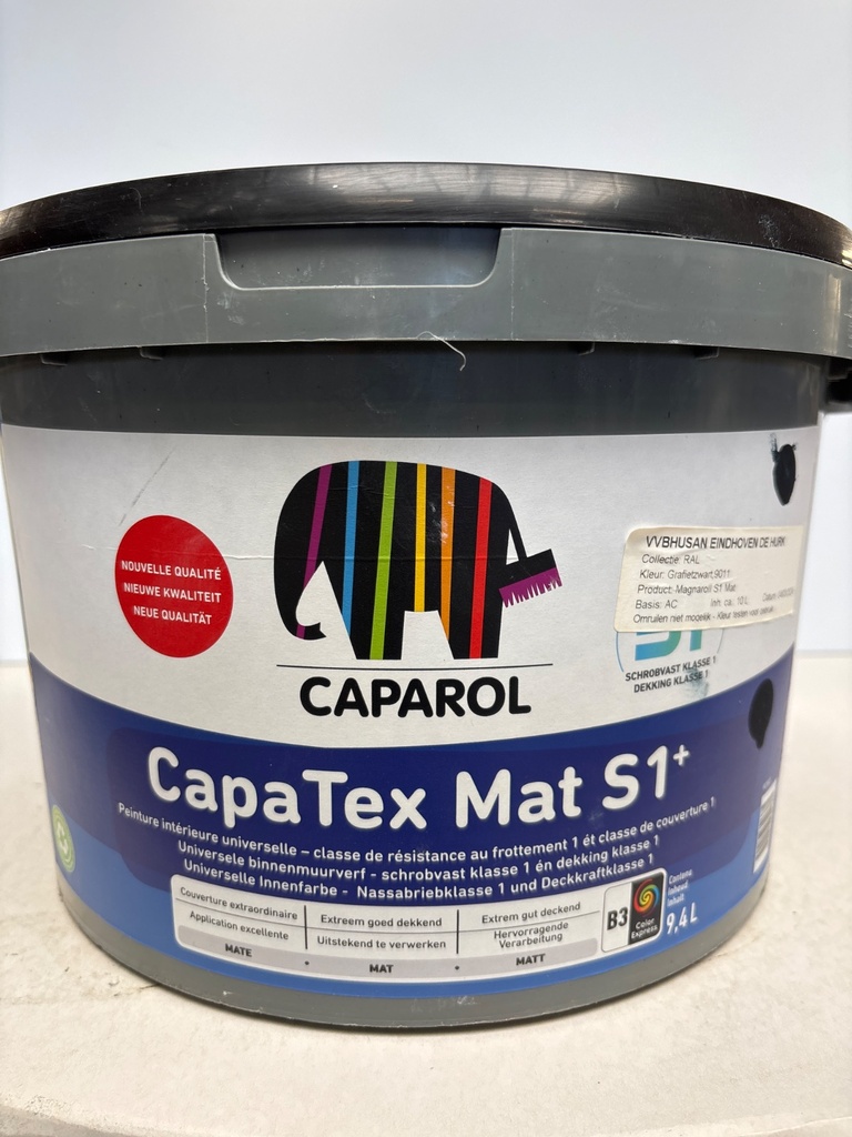 Caparol CapaTex Mat S1+ - Grafietzwart (RAL 9011)