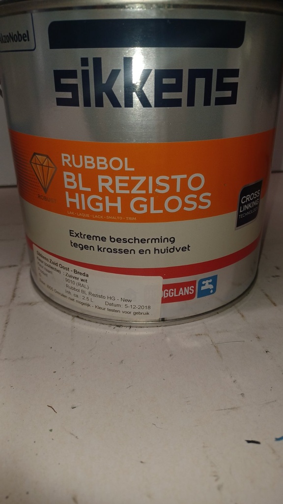 Sikkens Rubbol BL Rezisto High Gloss - Zuiver wit (RAL 9010)