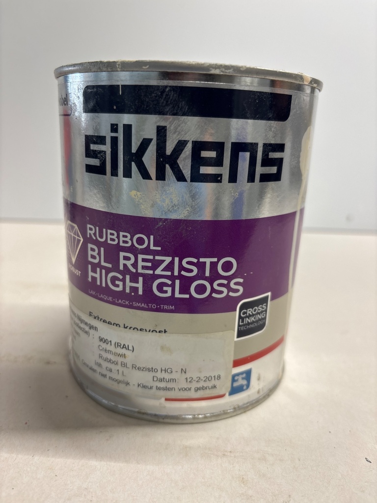 Sikkens Rubbol BL Rezisto High Gloss - Crèmewit (RAL 9001)