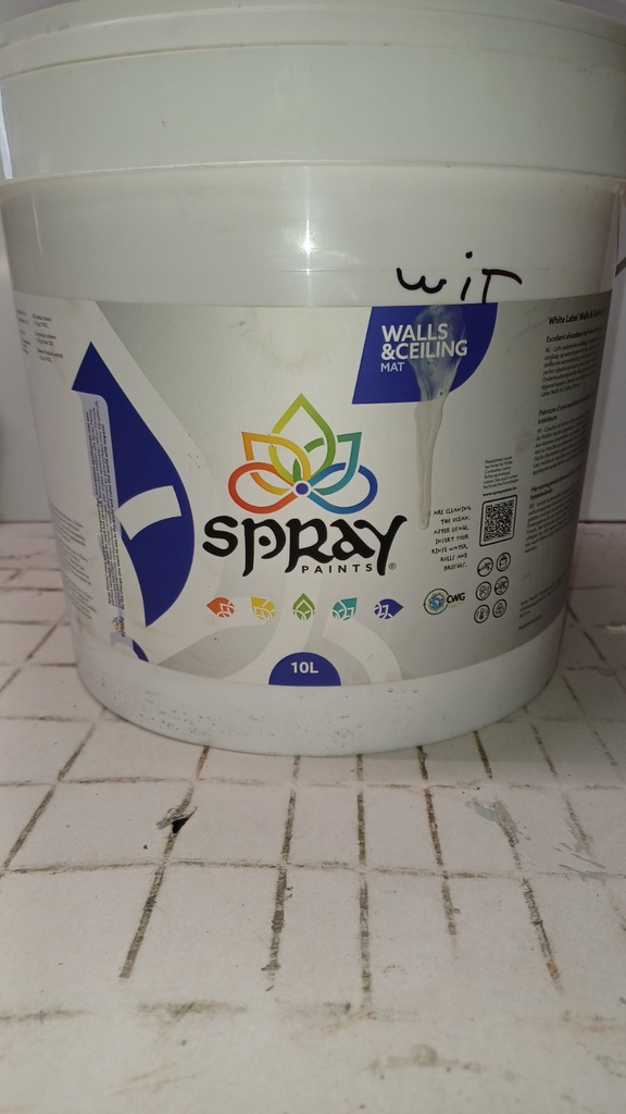 Spray Paints White Label Walls & Ceiling MAT