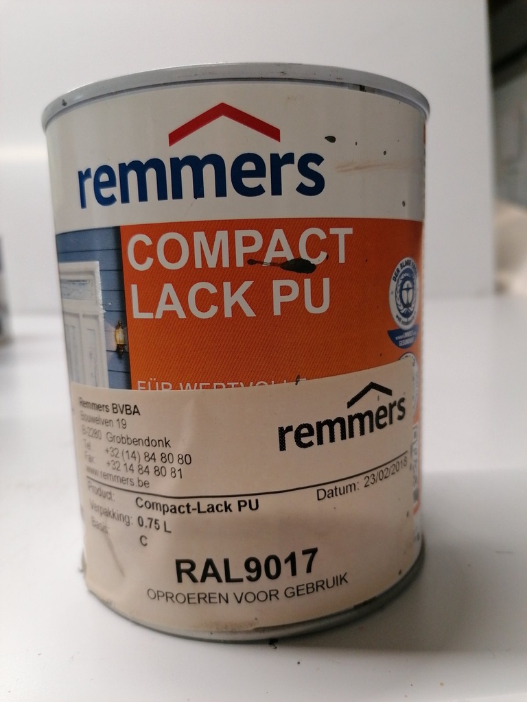 Remmers Compact-Lack PU - Verkeerszwart (RAL 9017)