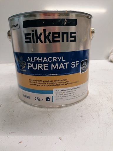 [VKW/26/0787] Sikkens Alphacryl Pure Mat SF 2.5L